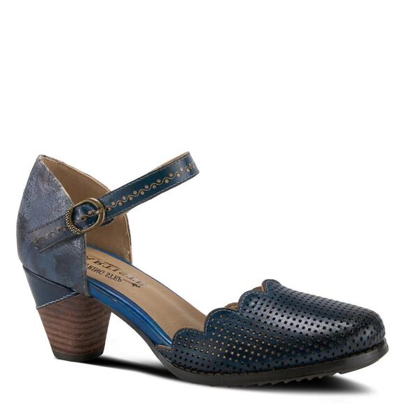 L'Artiste by Spring Step Womens Parchelle Leather Ankle Strap Shoe -- Navy NEW - Picture 1 of 7